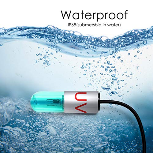 TAISHAN Aquarium Clean Light，3W Mini UV Sanitizer Submersible Light with Timer,Aquarium Water Clean Green Clear Waterproof Clean Lamp for Pond,Swimming Pool,Indoor