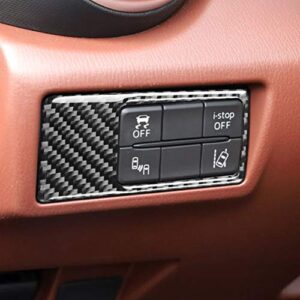 rrx car driver side dash board switch i stop button panel cover sticker decoration carbon fiber interior accessories for mazda mx 5 miata nd roadster 2016 2021 cx 4 cx 5 for mazda 3 atenza axela (cf)