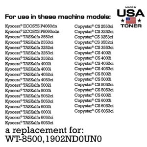 MADE IN USA TONER Premium Waste Container for Kyocera Copystar P8060cdn, TASKalfa 2553ci, 3252ci, 4002i, 5002i, 5052ci, 6052ci, WT-8500 (2 Pack, Waste containers)