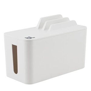 bluelounge cablebox mini station white cable and cord management system - small surge protector included