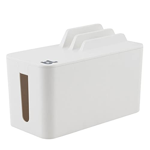 Bluelounge CableBox Mini Station White Cable and Cord Management System - Small Surge Protector Included