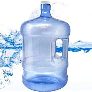 BPA Free Water Dispenser Base with Spigot & 5 Gallon Water Jug Set - Transparent Blue - for Countertops or Stands - Complete Set