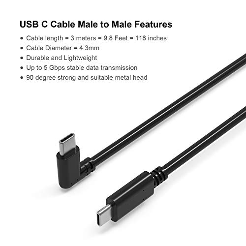 STALINK USB-C Male to Male Oculus Link Cable. Support High Speed Data Transfer Fast Charging Cord Compatible for Oculus Quest 2 VR Headset and Gaming PC Laptop Accessories. (9.8 Feet / 3M)