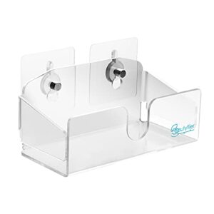 beautyflier acrylic sponge holder sink caddy for kitchen bathroom, countertop organizer soap container kitchen sink sponge brush holder
