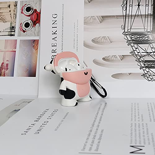 Compatible for Airpod Case 1/2 Cow, Cartoon 3D Silicone Protective Skin Cover for Airpod Case Cute Cow, Boys Girls Kids Teens Women Cute Kawaii Fashion Funny Cases for Airpods 1&2 (Cow)