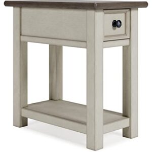 Signature Design by Ashley Bolanburg Chair Side End Table, 14"W x 24"D x 24"H, Whitewash