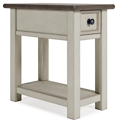 Signature Design by Ashley Bolanburg Chair Side End Table, 14"W x 24"D x 24"H, Whitewash