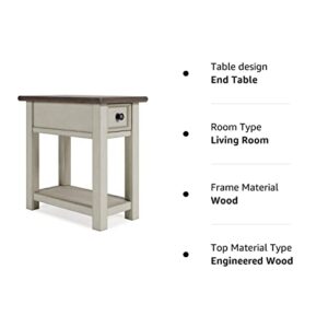 Signature Design by Ashley Bolanburg Chair Side End Table, 14"W x 24"D x 24"H, Whitewash