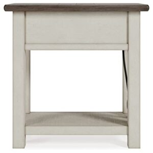 Signature Design by Ashley Bolanburg Chair Side End Table, 14"W x 24"D x 24"H, Whitewash