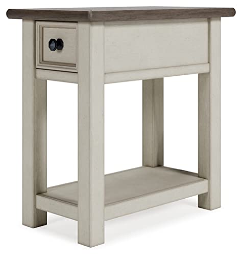 Signature Design by Ashley Bolanburg Chair Side End Table, 14"W x 24"D x 24"H, Whitewash