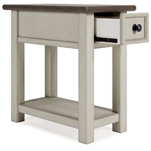 Signature Design by Ashley Bolanburg Chair Side End Table, 14"W x 24"D x 24"H, Whitewash