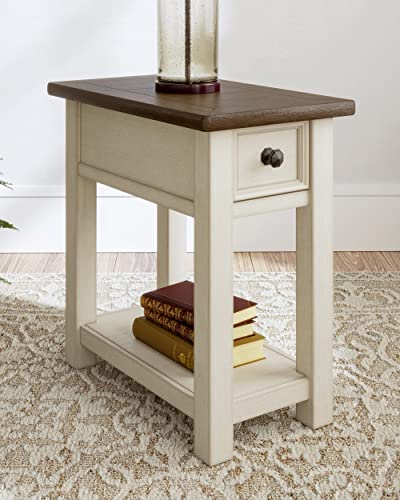 Signature Design by Ashley Bolanburg Chair Side End Table, 14"W x 24"D x 24"H, Whitewash