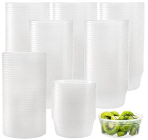 lawei 80 pack plastic deli food containers with lids - 8 oz food storage containers freezer deli cups for soup, party supplies, meal prep and portion control