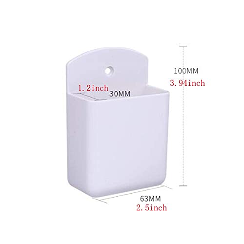 MShengM Pack of 4 White Remote Holders Remote Control Holder Wall Mount Media Storage Box for Home Office Bedroom Parlor Self Adhesive Atorage Box