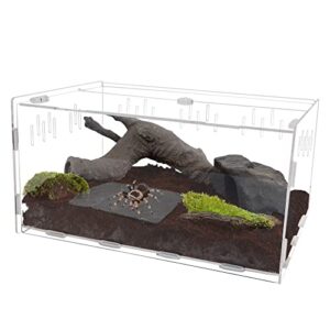 winemana Reptile Terrarium, Tarantula Enclosure, 16" x 11" x 6" Acrylic Large Feeding Tarantula Habitat Box for Small Animals Insect Home Office