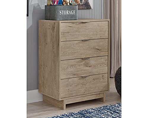 Signature Design by Ashley Oliah Contemporary 4 Drawer Chest of Drawers, Natural Wood Grain