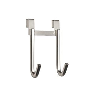 Spectrum Diversified Orion Door Double Hook for Bedroom, Bathroom, or Entryway Storage, Satin Nickel