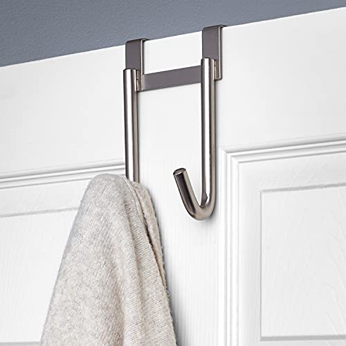 Spectrum Diversified Orion Door Double Hook for Bedroom, Bathroom, or Entryway Storage, Satin Nickel