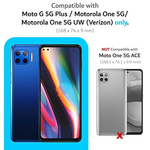 TUDIA DualShield Designed for Motorola One 5G UW Case, [Merge] Shockproof Military Grade Heavy Duty Dual Layer Drop Protection for Moto One 5G Case - Indigo Blue