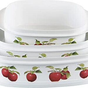 Reston Lloyd Cookware & Storage, Adjustable Vent on Lids Microwavable Cookware/Storage Set, Multiple Sizes, Harvest Apples (20999)