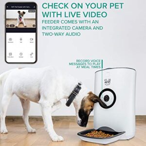 Arf Pets Smart Automatic Pet Feeder with Wi-Fi, HD Camera with Voice and Video Recording, Programmable Food Dispenser for Dogs & Cats with Easy App-Controlled, 29-Cup Capacity, for iPhone & Android