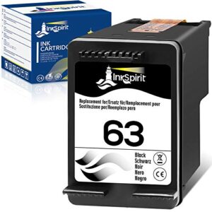 printer ink 63, remanufactured ink cartridges replacement for hp63 black 1-pack to use with deskjet 3632 2130 3630 1112 envy 4512 4520 officejet 5212 4652 4655 5200 5258 4650 5255 3830