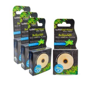 woobamboo! biodegradable silk dental floss: 4-pack bundle