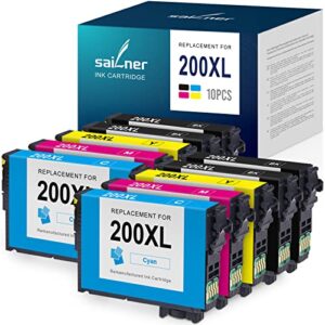 sailner 200 ink cartridges remanufactured ink cartridge replacement for epson 200xl 200 200 xl t200 combo pack for xp-410 xp400 xp200 wf-2540 wf2530 xp-310 xp410 xp-300 printer (10 pack) 200xl ink
