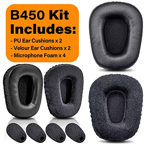 B450-XT Kit Replacement Ear Pads Cushion Compatible with B450-XT B450XT Headset I B450 XT Accessories (PU+Velour Ear Cushions)