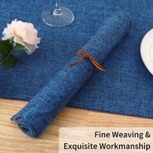 Homaxy Cotton Linen Placemats for Dining Table Set of 6, Heat Resistant Washable Table Mats, Easy to Clean Place Mats, 13" x 19", Blue