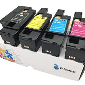 EF Products Replacement Toner Cartridge for Xerox Phaser 6000 6010 Workcentre 6015 ( Black 106R01630, Yellow 106R01629, Magenta 106R01628, Cyan 106R01627, 4-Pack)