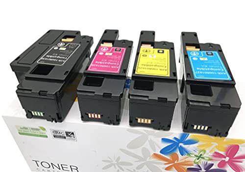 EF Products Replacement Toner Cartridge for Xerox Phaser 6000 6010 Workcentre 6015 ( Black 106R01630, Yellow 106R01629, Magenta 106R01628, Cyan 106R01627, 4-Pack)