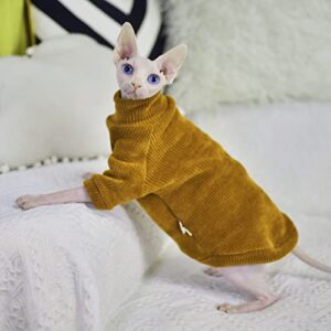 Elegant Warm DUOMASUMI Sphynx Cat Sweater Fashion Kitty Hairless Cat Clothing Comfort Winter Dress for Sphynx Cat (S)