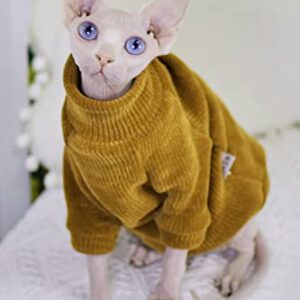 Elegant Warm DUOMASUMI Sphynx Cat Sweater Fashion Kitty Hairless Cat Clothing Comfort Winter Dress for Sphynx Cat (S)