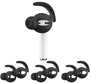 zotech 3 pairs airpods ear hooks cover earbuds tips compatible with apple airpods 1 & airpods 2 or earpods (black)