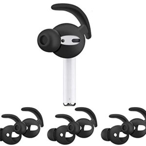 Zotech 3 Pairs AirPods Ear Hooks Cover Earbuds Tips Compatible with Apple AirPods 1 & AirPods 2 or EarPods (Black)