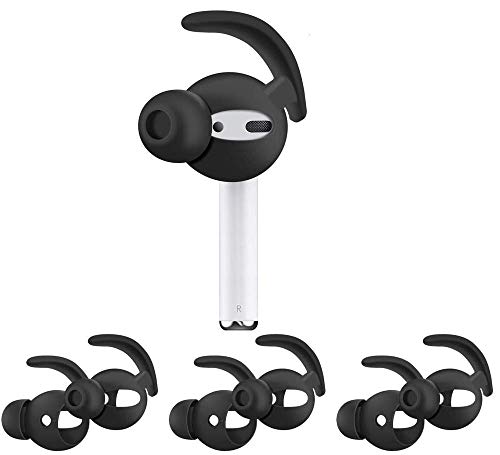 Zotech 3 Pairs AirPods Ear Hooks Cover Earbuds Tips Compatible with Apple AirPods 1 & AirPods 2 or EarPods (Black)