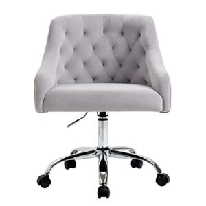 anour modern home office chair,velvet adjustable task chair computer desk chair for kids, swivel armchair, vanity chair for living room bedroom study (grey)