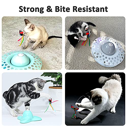 Cat Interactive Toys for Indoor Cats, Automatic Electronic Rotating Butterfly Toy with Roller Tracks Ball, Kitten Exercise Hunting Toy Games for Cats Pet, 4PACK Butterfly Replacements (4pcs)