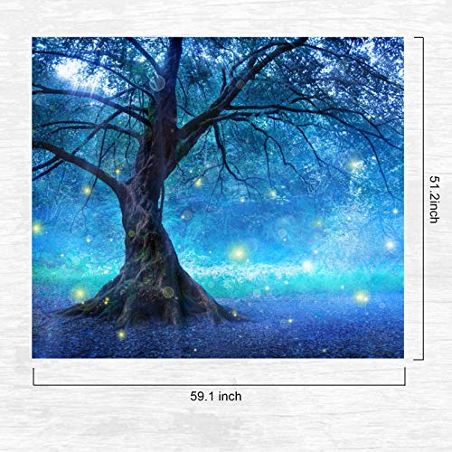 Instruban Forest Tapestry Nature Landscape Tapestry Psychedelic Tree Tapestry for Bedroom Living Room-H51.2×W59.1 inches