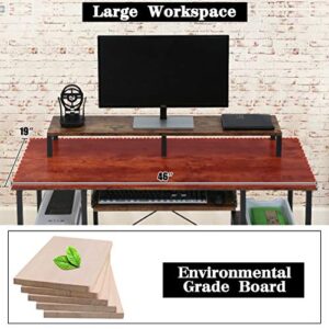 Computer Desk 46" Gaming Writing Desk with Keyboard Tray/Monitor Stand Shelf/Storage Shelves/CPU Stand for Home Office