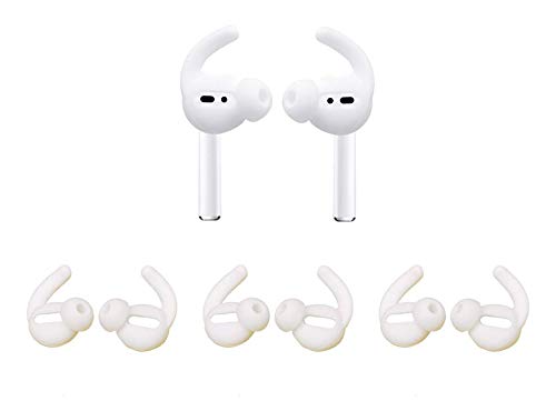 Zotech 3 Pairs AirPods Ear Hooks Cover Earbuds Tips Compatible with Apple AirPods 1 & AirPods 2 or EarPods (White)