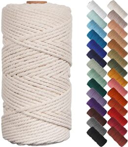 noanta natural macrame cord 3mm x 109yards, colored macrame rope, cotton rope macrame yarn, colorful cotton craft cord for wall hanging, plant hangers, crafts, knitting