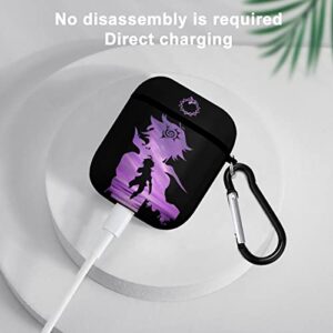 AirPods Case Cover with Keychain for AirPods 2&1, Novelty Anime Printing Shockproof Case Compatiable with Wireless Charging