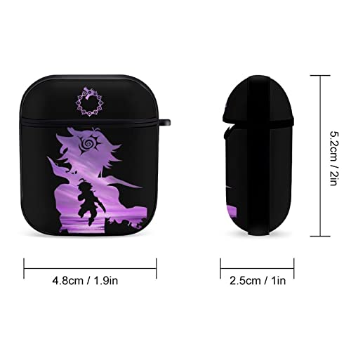 AirPods Case Cover with Keychain for AirPods 2&1, Novelty Anime Printing Shockproof Case Compatiable with Wireless Charging