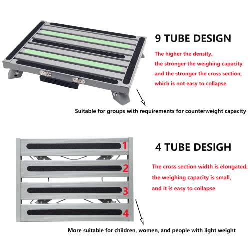 GarfatolRv Safety RV Steps Adjustable Height Aluminum Folding Platform Step with Glow in The Dark Tapes RV Step Stool Supports Up to 1000 lbs.