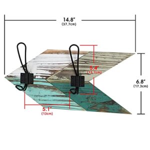 J JACKCUBE DESIGN Set of 3 Arrow Rustic Wall Mounted Coat Rack with 6 Heavy Duty Metal Coat Hanger Hooks Rack for Coats, Hats, Purse on Entryway, Bedroom, Mudroom, Kitchen- MK908A