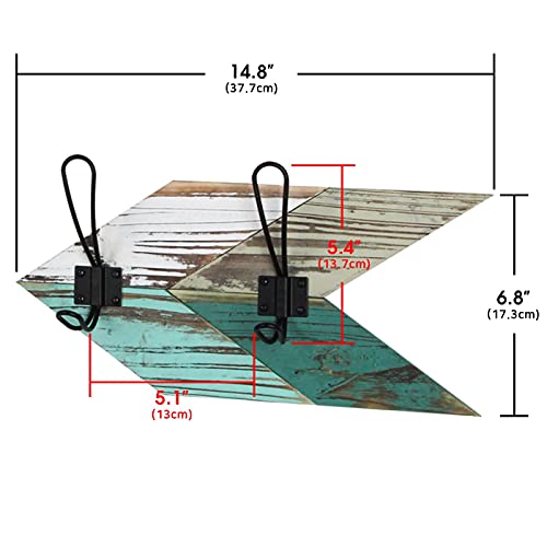 J JACKCUBE DESIGN Set of 3 Arrow Rustic Wall Mounted Coat Rack with 6 Heavy Duty Metal Coat Hanger Hooks Rack for Coats, Hats, Purse on Entryway, Bedroom, Mudroom, Kitchen- MK908A