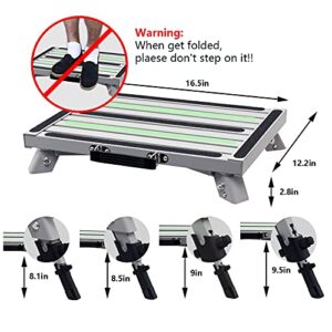 GarfatolRv Safety RV Steps Adjustable Aluminum Folding Platform Step with Glow in The Dark Tapes RV Step Stool with Sheaths Supports Up to 1000 lbs.