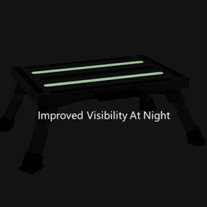 GarfatolRv Safety RV Steps Adjustable Aluminum Folding Platform Step with Glow in The Dark Tapes RV Step Stool with Sheaths Supports Up to 1000 lbs.